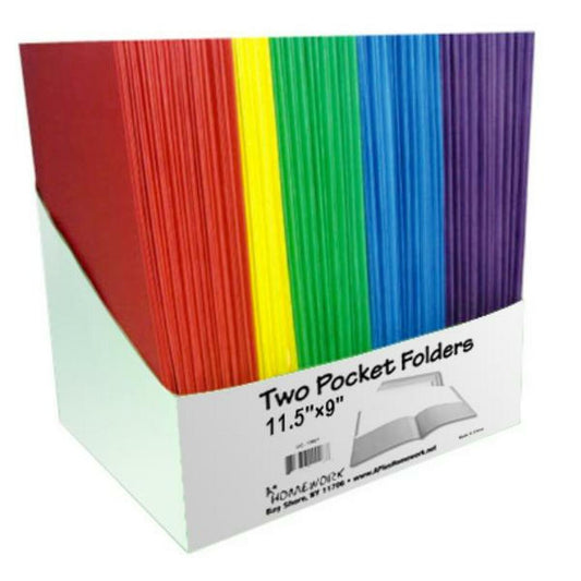 2 Pocket Paper Folder Assorted Color 100/Box