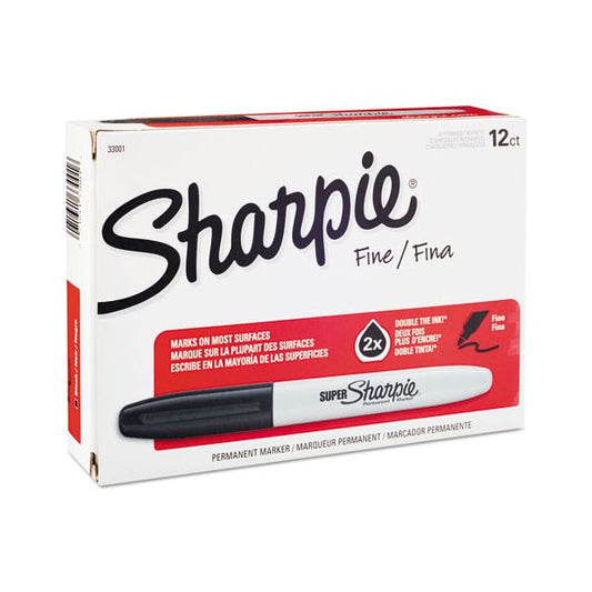 Super Sharpie Permanent Markers, Black, Pack Of 12
