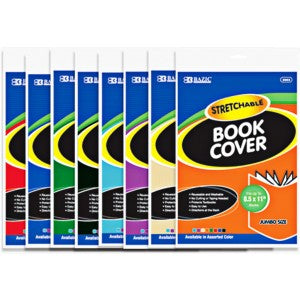 Stretchable Book Cover 8" X 10" Color May Vary