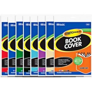 Stretchable Book Cover 8½" X 11" Color May Vary