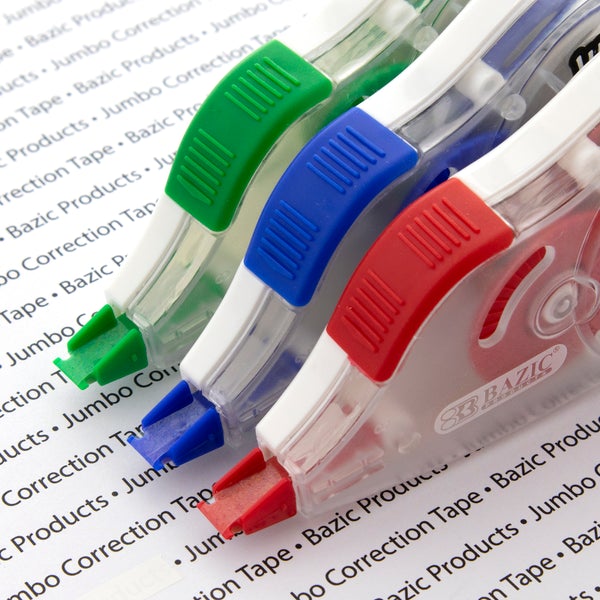 5 mm x 394" Jumbo Correction Tape W/ Grip (10/Pack)