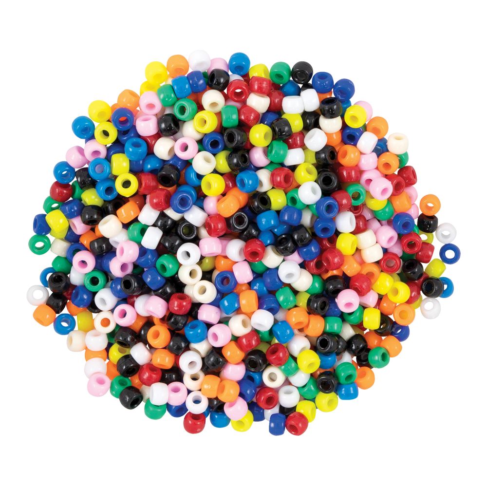 Pony Beads 6mm x 9mm Assorted Colors 1000pcs