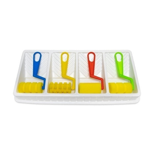 Paint Tray with 4 Foam Rollers (3″)