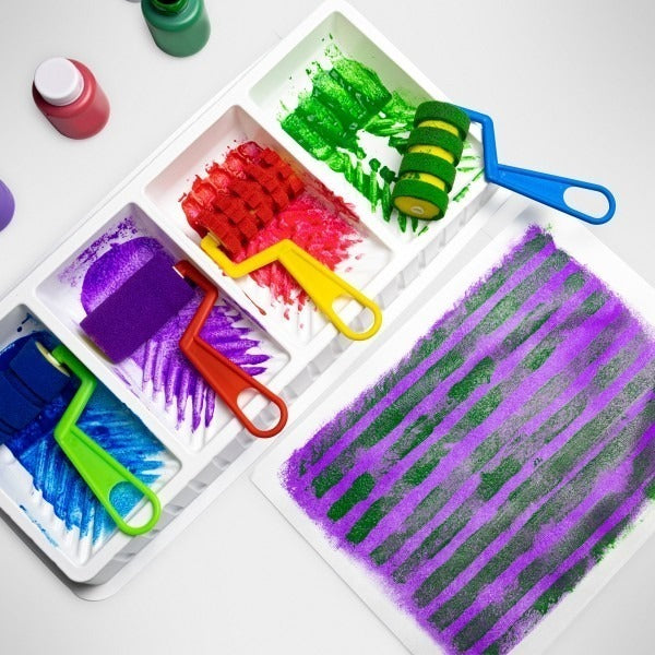 Paint Tray with 4 Foam Rollers (3″)