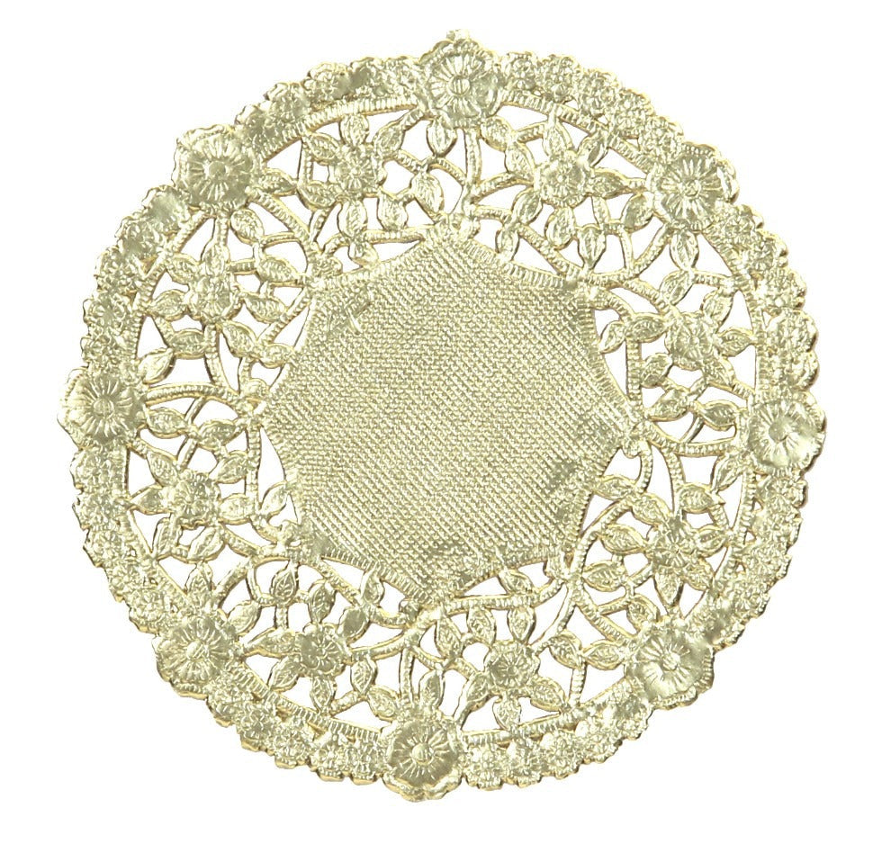 Round Doilies 12" Gold, 12 ct.