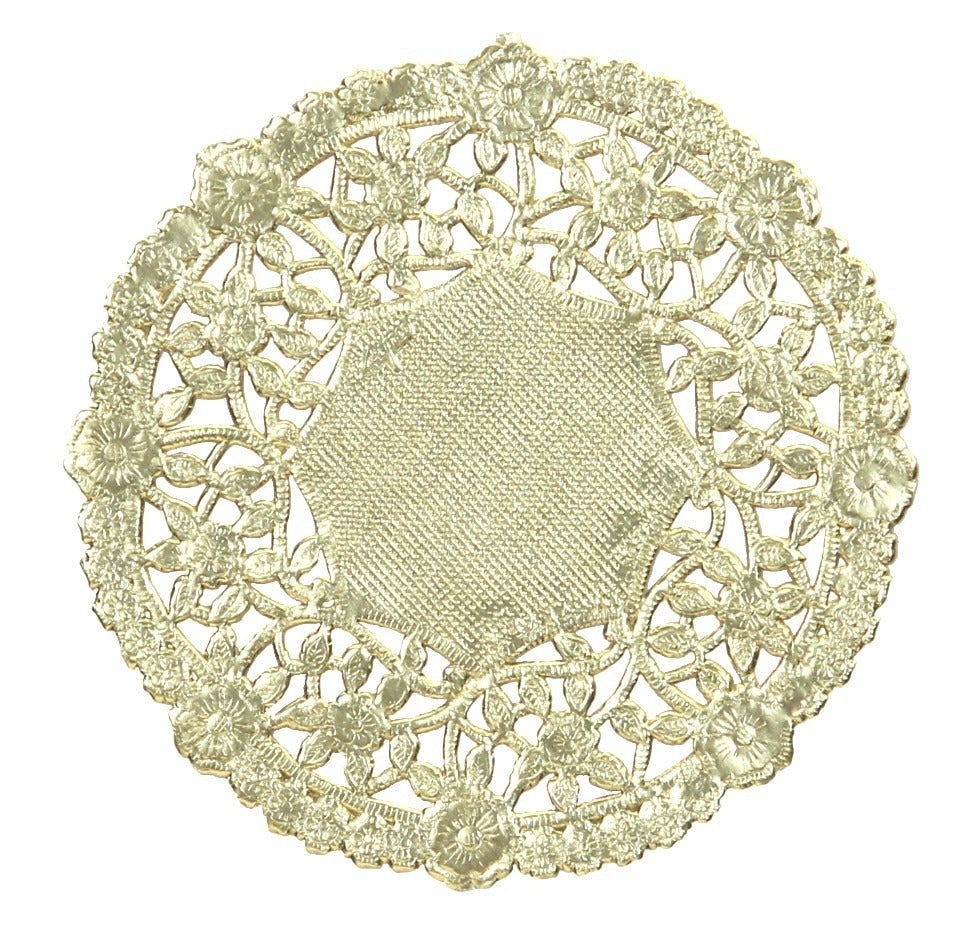 Round Doilies 8" Gold, 12 ct.