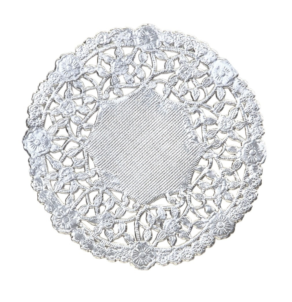 Round Doilies 4" Silver, 12 ct.