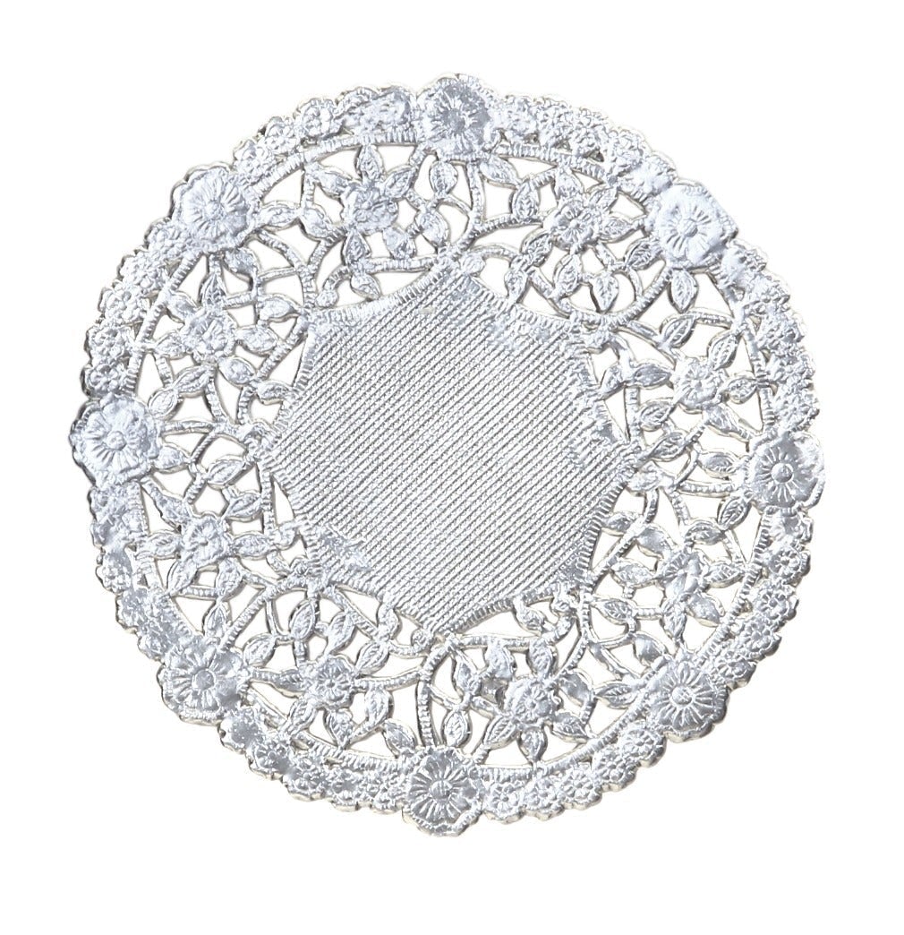 Round Doilies 10" Silver, 12 ct.
