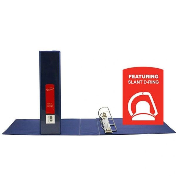 Enday 3" 3D-Ring View Binder With 2-Pockets, Blue