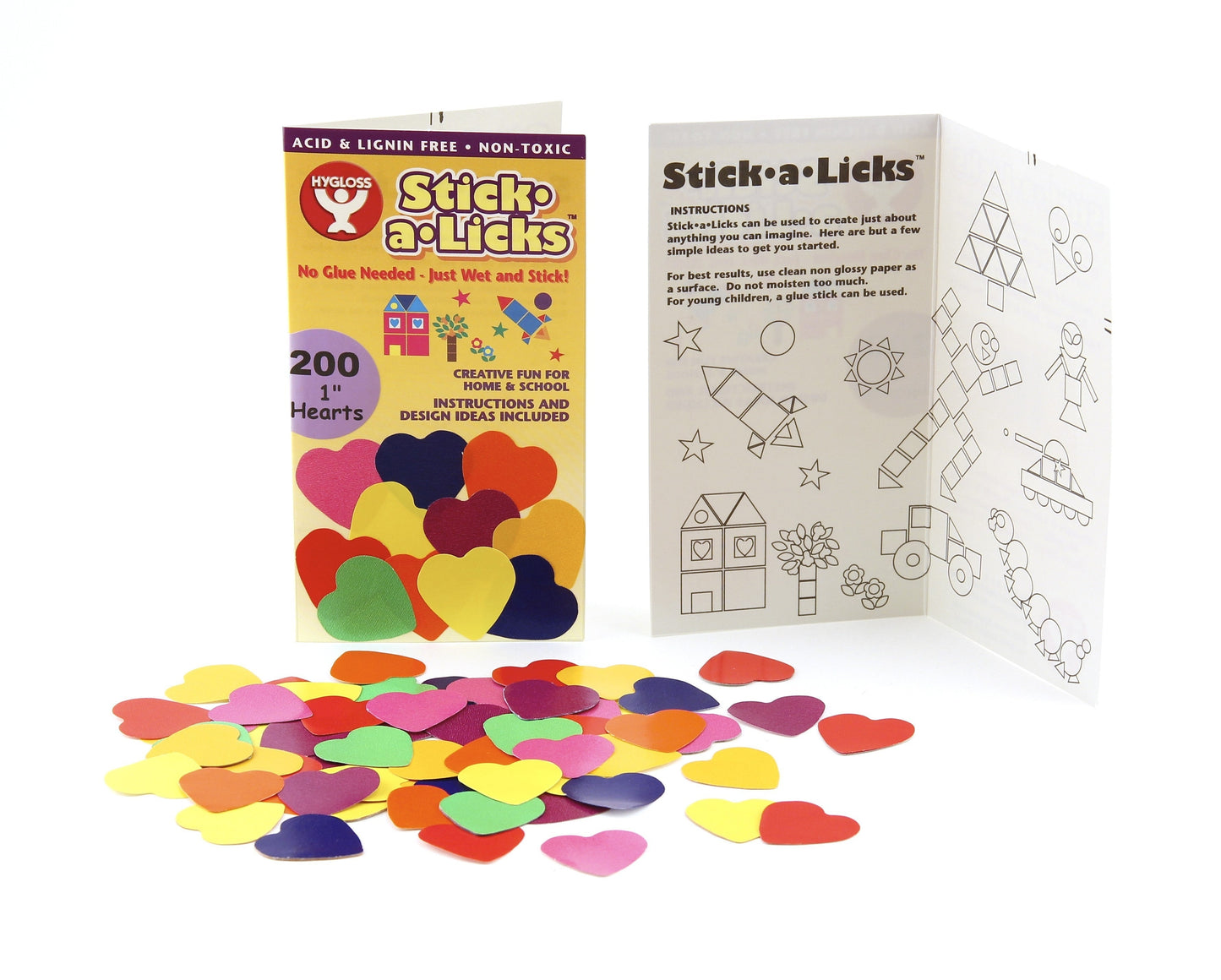 Stick-A-Licks Hearts, 1-Inch, 200 Pcs