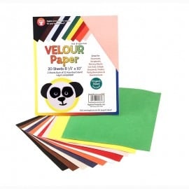 Velour Paper 10 Sheets 8.5" x 11" 1 Ea. of 10 Assorted Colors