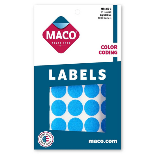 3/4" Dia. Color Coding Labels, Light Blue, 1000/Bx