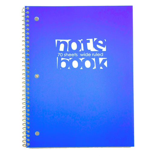 Norcom Basic Wide Rules 1 Subject poly Spiral Notebook Color Vary