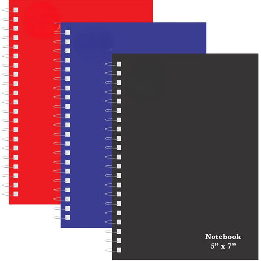 ENDAY Poly Side Spiral Notebook, 5×7, 80 sheets, Color May Vary