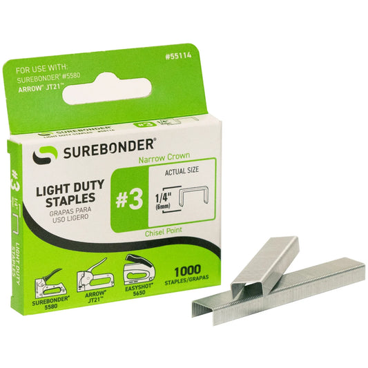 Jt21 Light Duty Staples 1/4" 1000 Pack