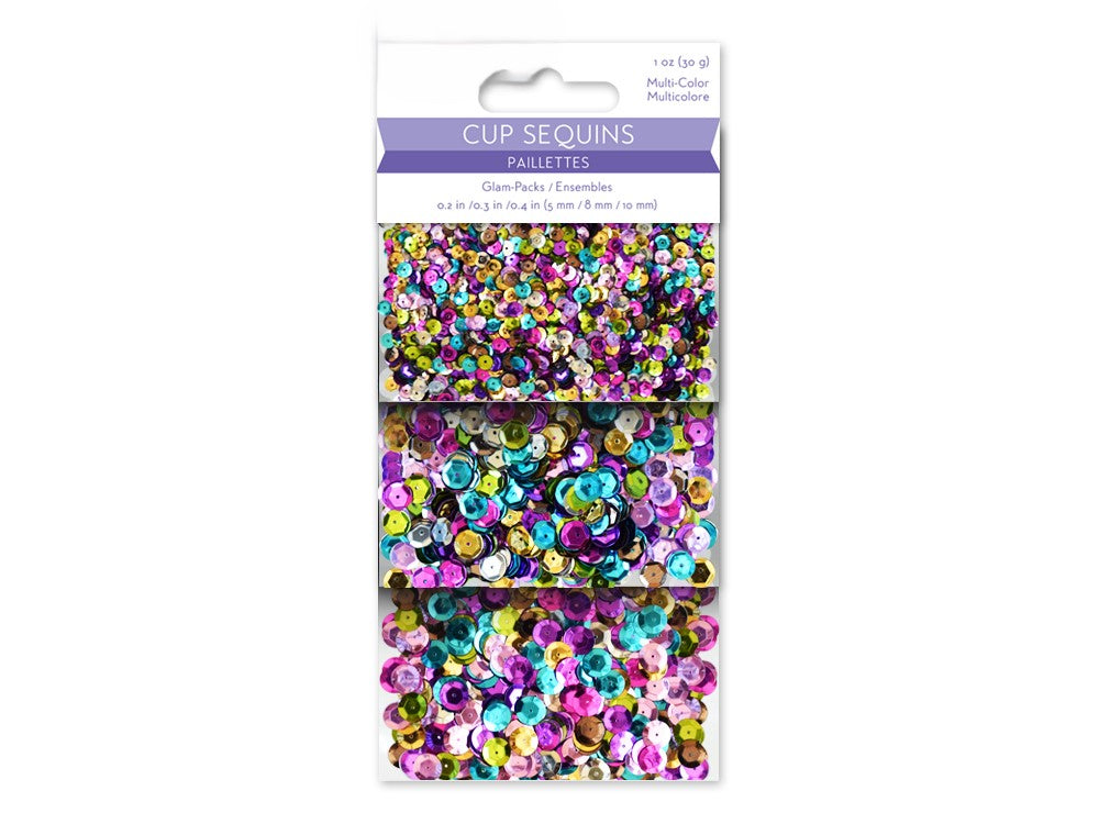 Cup Sequins Glam-Packs 5/8/10mm 1oz