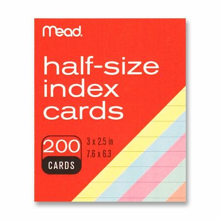 Mead 3" x 2.5" Ruled Index Cards 200 Count Assorted