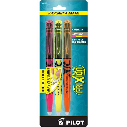 Pilot FriXion Light Erasable Highlighter, Assorted 3/Set