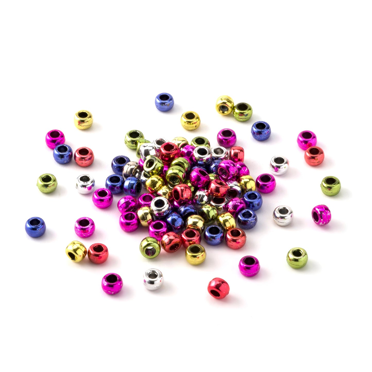 Pony beads metallic Assorted 6x9mm 150/pk.