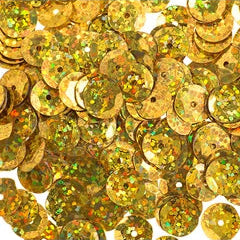 Sequins Round 8mm Aprx 850pcs Hologram Gold