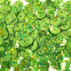 Sequins Round 10mm Aprx 450pcs Hologram Lime Green