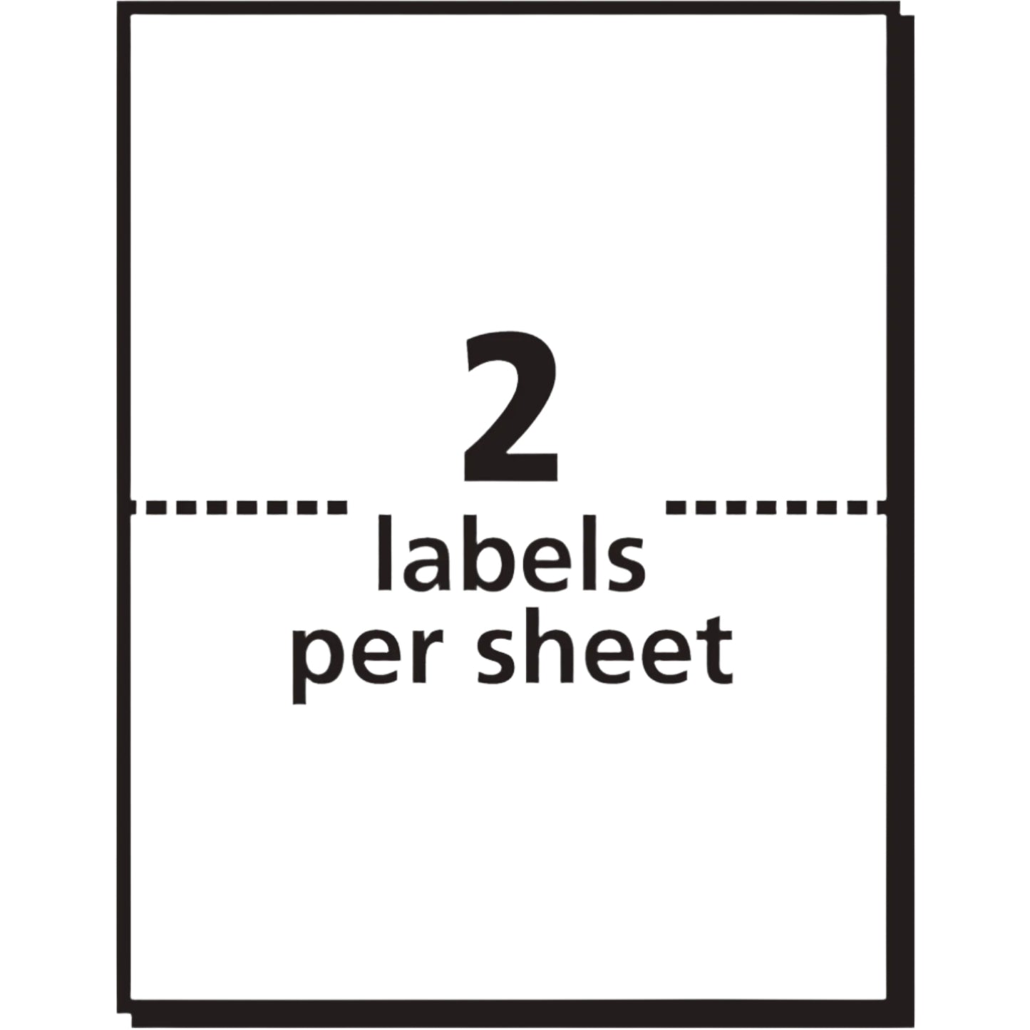 White Labels 2 on a page 100 Sheets/Box