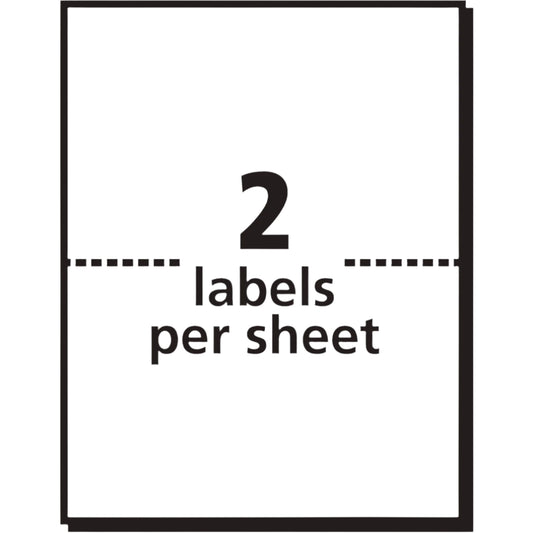 White Labels 2 on a page 100 Sheets/Box
