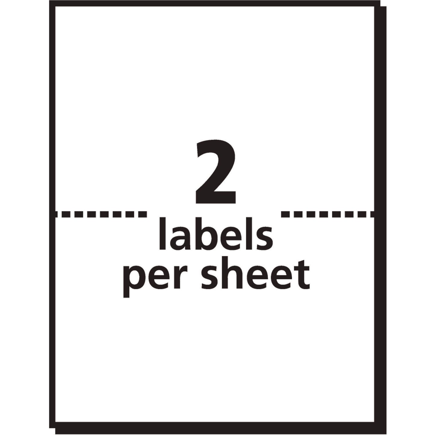 White Labels 2 on a page 25 Sheets/Box