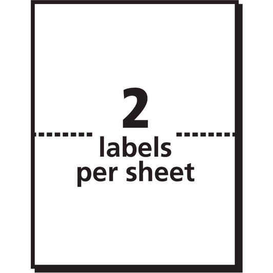White Labels 2 on a page 25 Sheets/Box