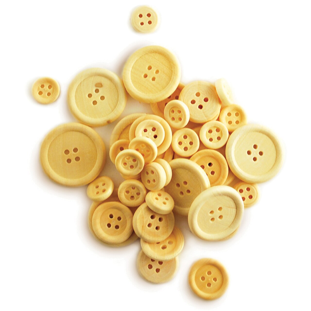 Craftwood Craft Buttons, Natural, 40-Piece