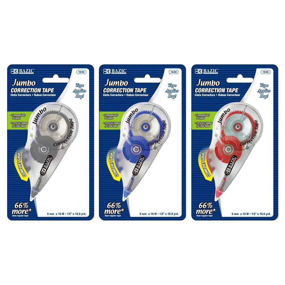 Jumbo Correction Tape w/ Grip Color May Vary