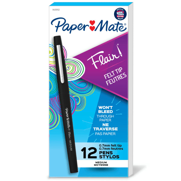 Paper Mate Flair Point Guard Felt Tip Marker Pens Dozen