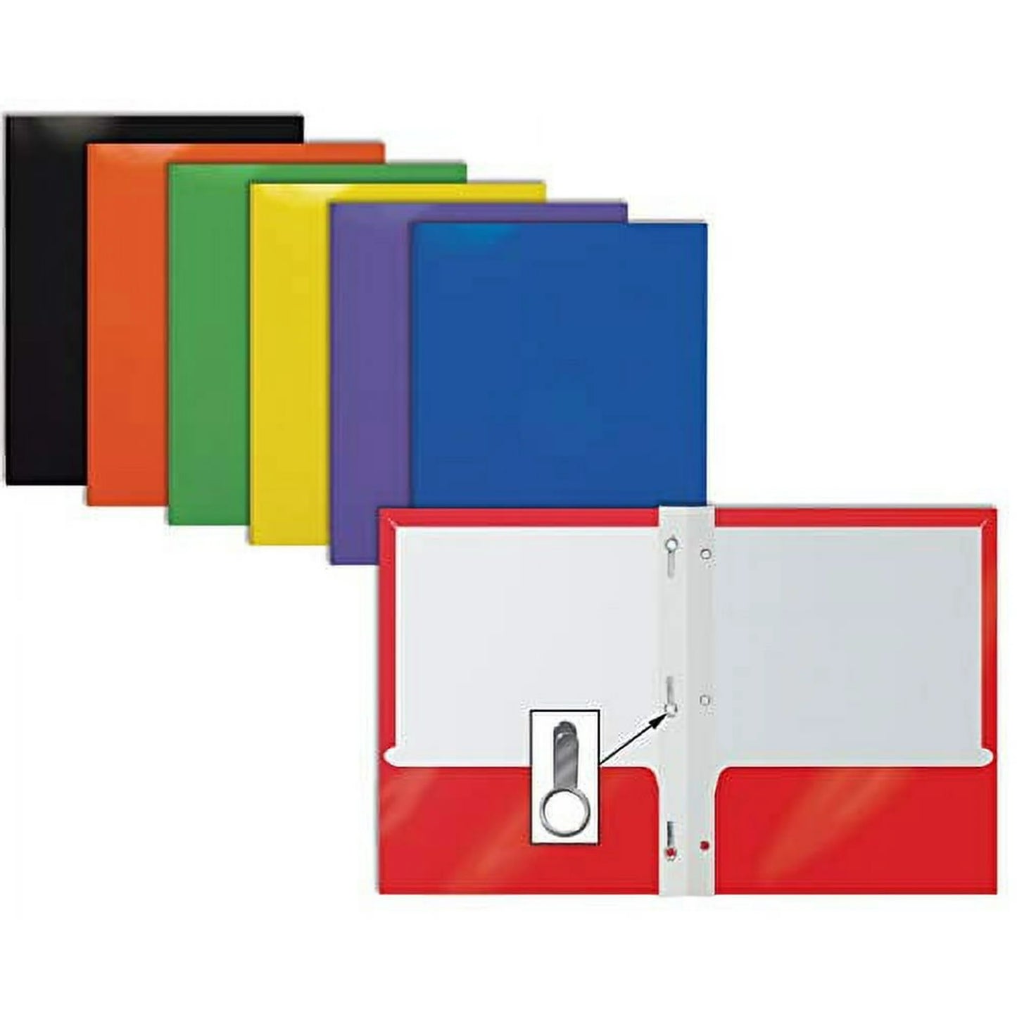 3 Prong 2 Pocket Laminated Paper Folder Color May Vary