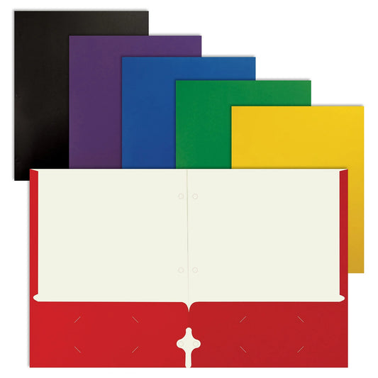 2 Pocket Paper Folder Assorted Color 100/Box