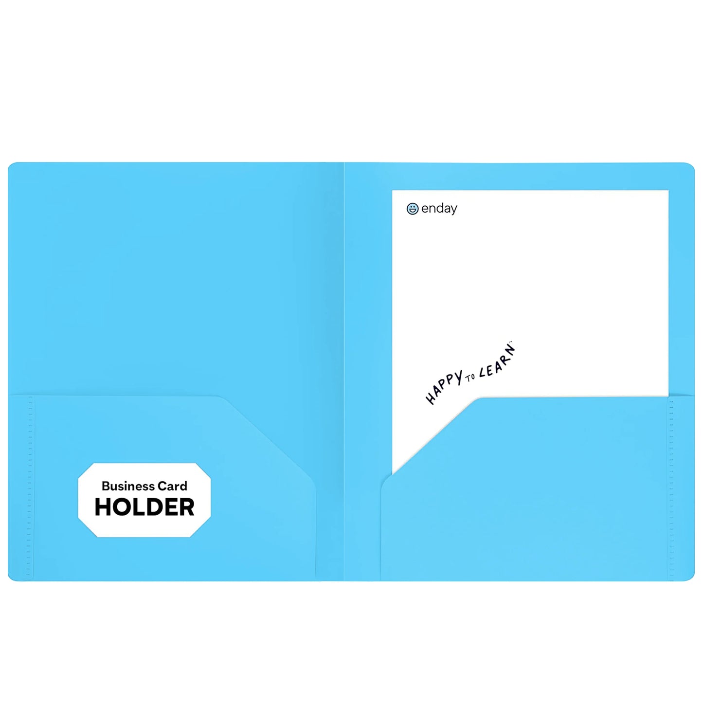 Enday Plastic 2-Pockets Poly Portfolio, Light Blue