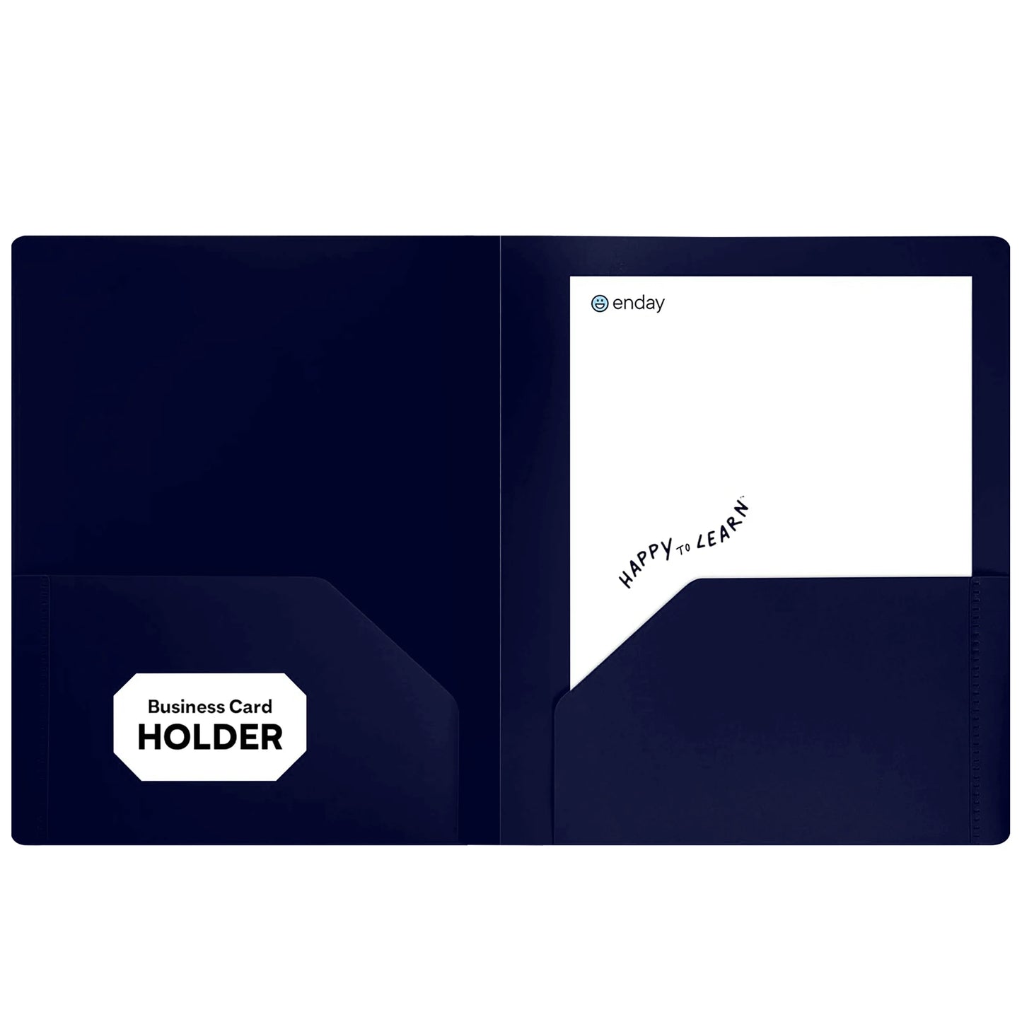 Enday Plastic 2-Pockets Poly Portfolio, Blue