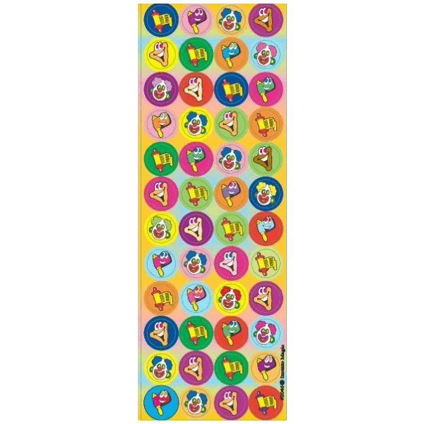 Purim Circle Stickers, Pack of 6 Sheets
