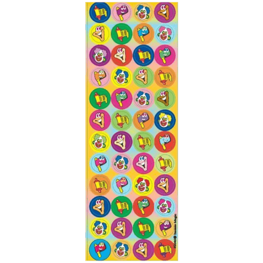 Purim Circle Stickers, Pack of 6 Sheets