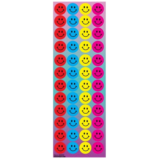Colorful Smiley Circle Stickers 6-Sheet pack