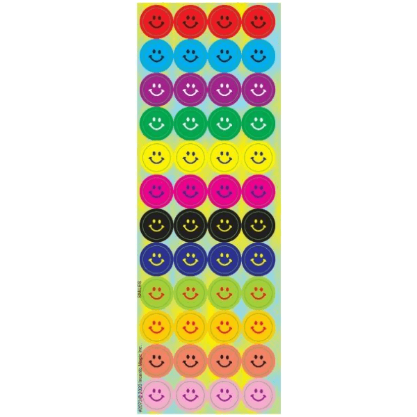 Colorful Smiley Circle Stickers (Small) 6-Sheet pack