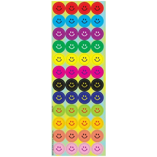 Colorful Smiley Circle Stickers (Small) 6-Sheet pack