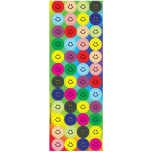 Colorful Smiley Circle Foil Stickers (Small), Pack of 6 Sheets