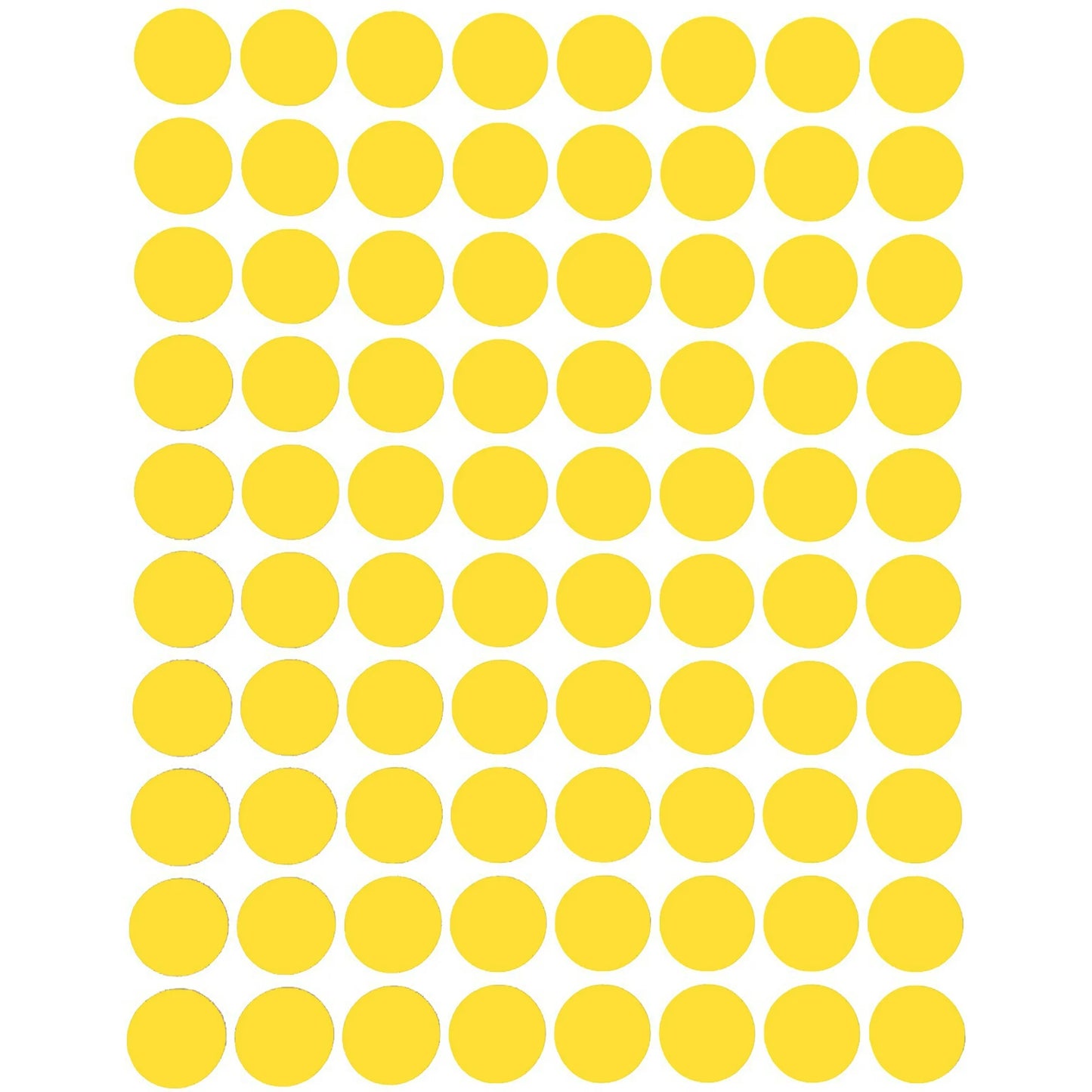 Color Coding Labels 13mm 1/2" Yellow 32 sheets/pk  2,560 Stickers