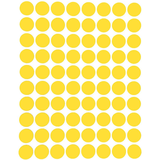 Color Coding Labels 13mm 1/2" Yellow 32 sheets/pk  2,560 Stickers