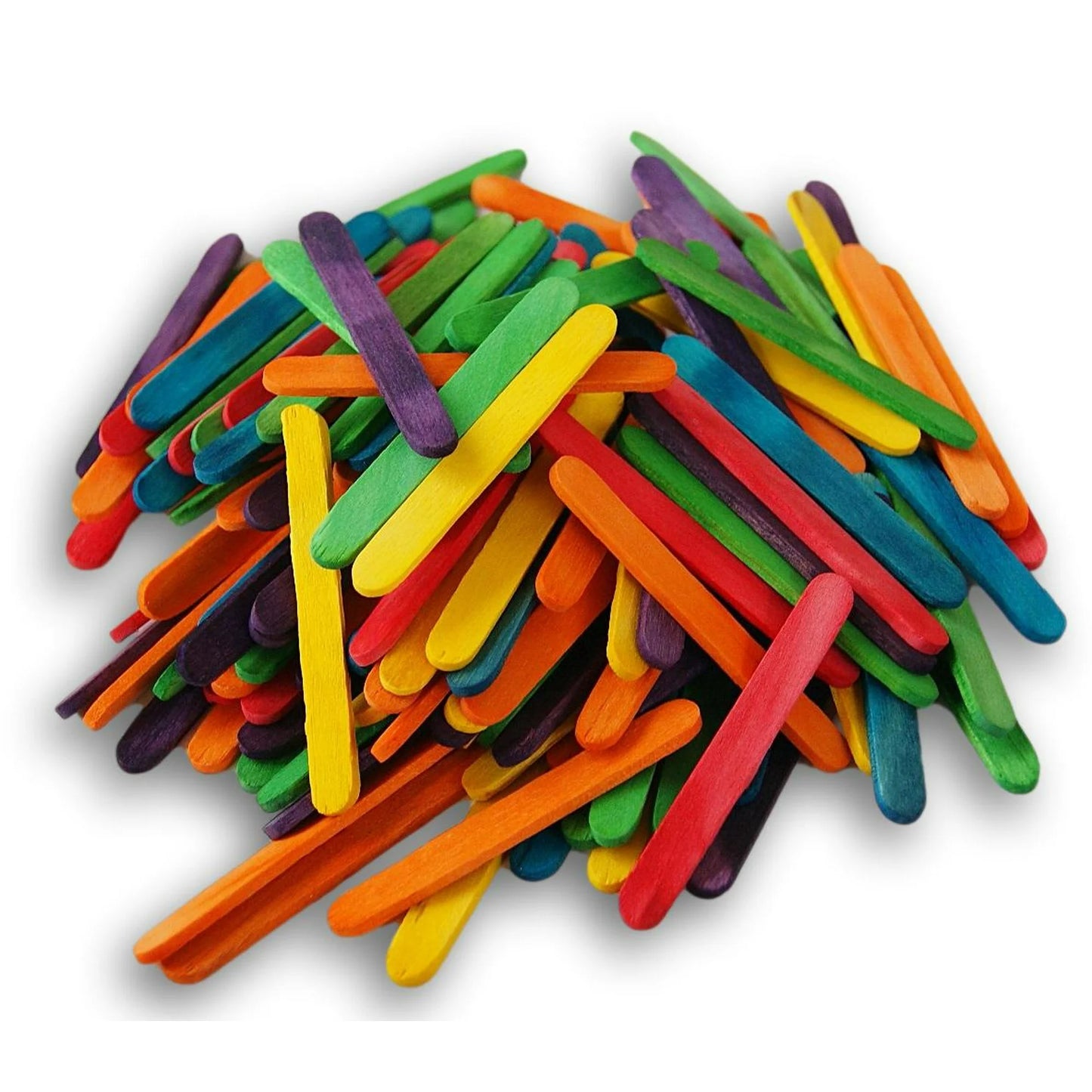 Colored Wooden Mini Craft Sticks, 2.4" 100-Count
