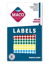 1/4" Dia. Color Coding Labels, Assorted Primary, 768/Bx