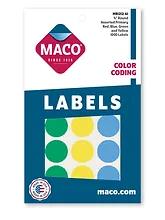 3/4" Dia. Color Coding Labels, Assorted Primary, 1000/Bx