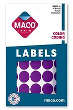 3/4" Dia. Color Coding Labels, Purple, 1000/Bx