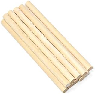 Natural Wooden Dowel Sticks, 6"x0.37" 6-Count