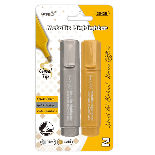 Metallic Highlighter 2pk, Gold & Silver